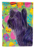 Skye Terrier Easter Eggtravaganza House Flag 28x40 Porch Sleeve Pole Decorative Outside Yard Banner Artwork Wall Hanging, Polyester