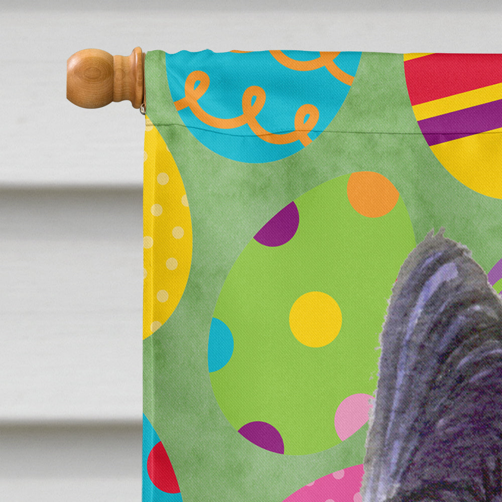 Skye Terrier Easter Eggtravaganza House Flag 28x40 Porch Sleeve Pole Decorative Outside Yard Banner Artwork Wall Hanging, Polyester