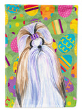 Shih Tzu Easter Eggtravaganza House Flag 28x40 Porch Sleeve Pole Decorative Outside Yard Banner Artwork Wall Hanging, Polyester
