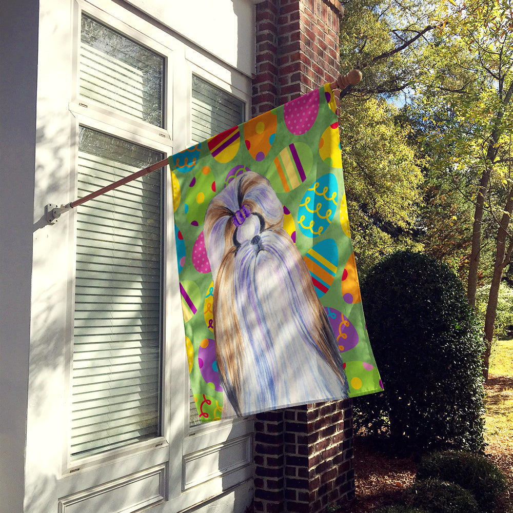 Shih Tzu Easter Eggtravaganza House Flag 28x40 Porch Sleeve Pole Decorative Outside Yard Banner Artwork Wall Hanging, Polyester