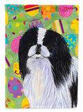 Japanese Chin Easter Eggtravaganza House Flag 28x40 Porch Sleeve Pole Decorative Outside Yard Banner Artwork Wall Hanging, Polyester
