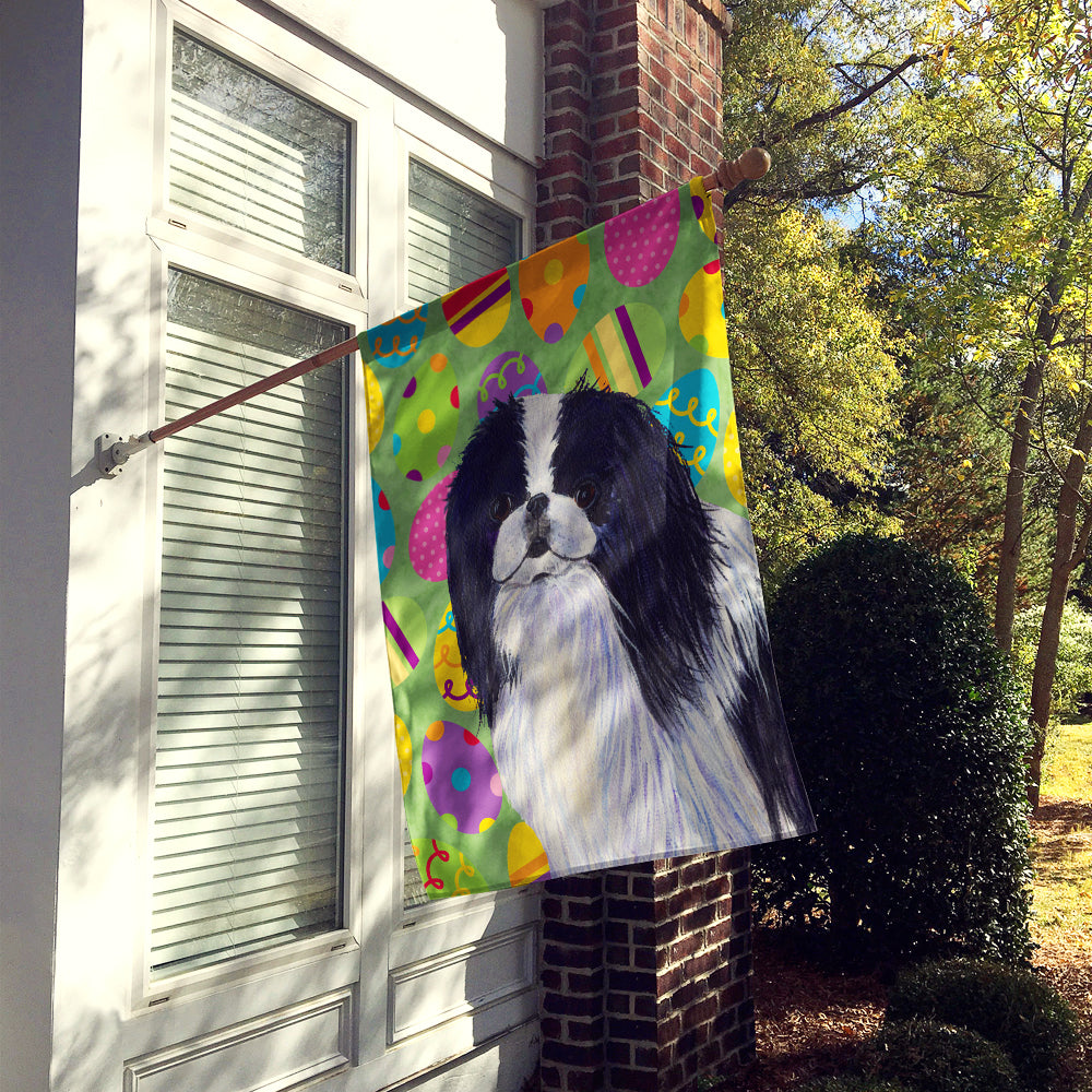 Japanese Chin Easter Eggtravaganza House Flag 28x40 Porch Sleeve Pole Decorative Outside Yard Banner Artwork Wall Hanging, Polyester