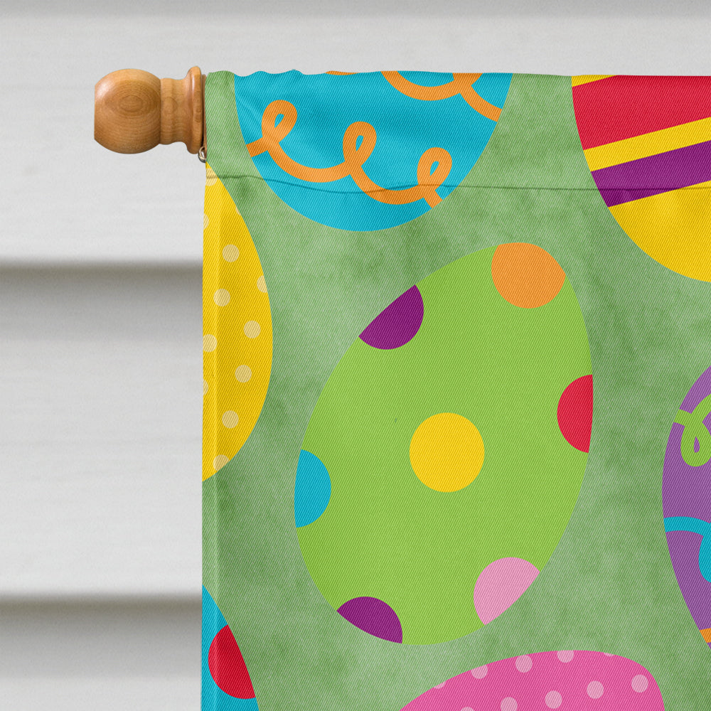 Doberman Easter Eggtravaganza House Flag 28x40 Porch Sleeve Pole Decorative Outside Yard Banner Artwork Wall Hanging, Polyester