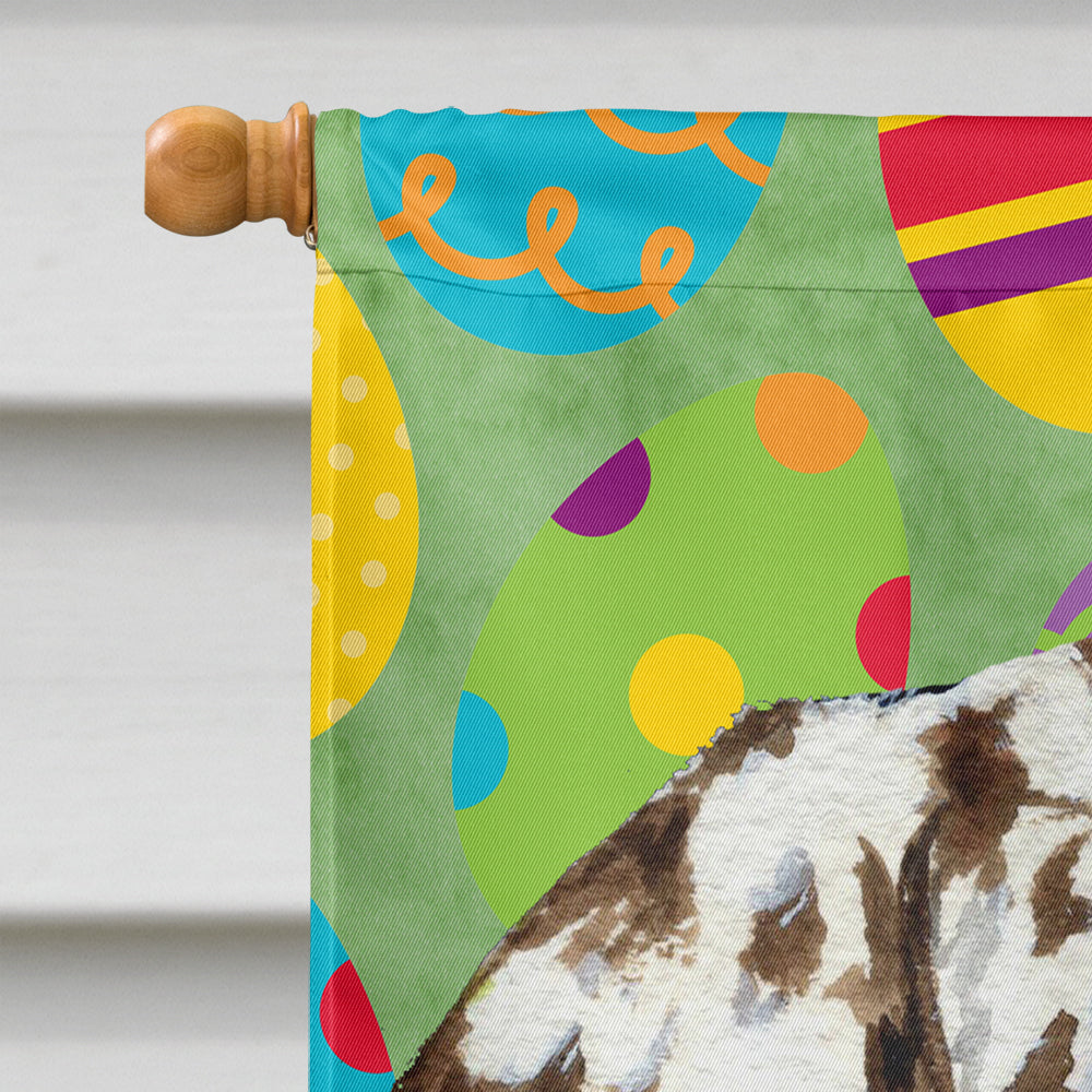 Dalmatian Easter Eggtravaganza House Flag 28x40 Porch Sleeve Pole Decorative Outside Yard Banner Artwork Wall Hanging, Polyester