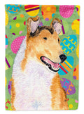 Collie Smooth Easter Eggtravaganza House Flag 28x40 Porch Sleeve Pole Decorative Outside Yard Banner Artwork Wall Hanging, Polyester