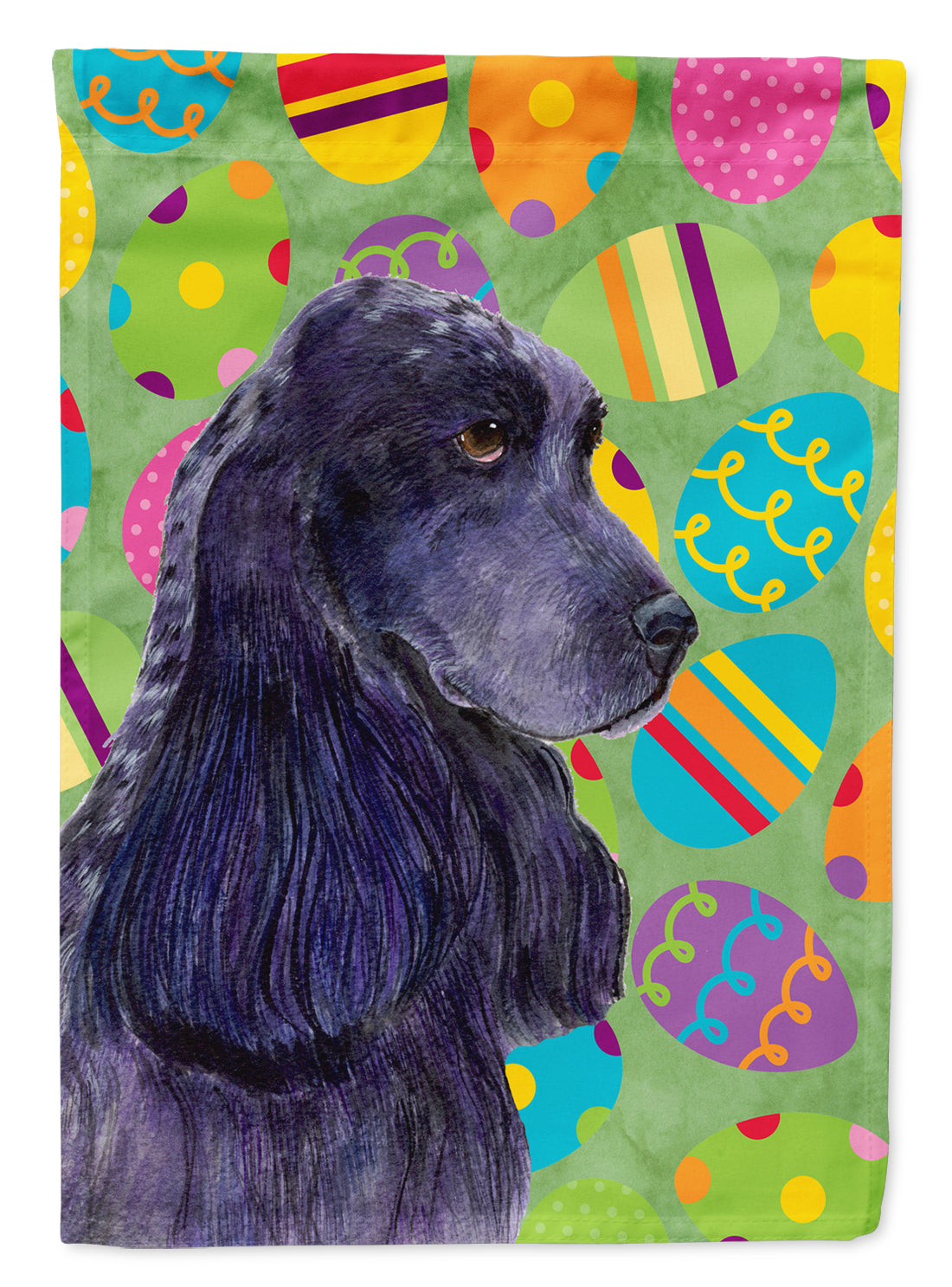 Cocker Spaniel Easter Eggtravaganza House Flag 28x40 Porch Sleeve Pole Decorative Outside Yard Banner Artwork Wall Hanging, Polyester