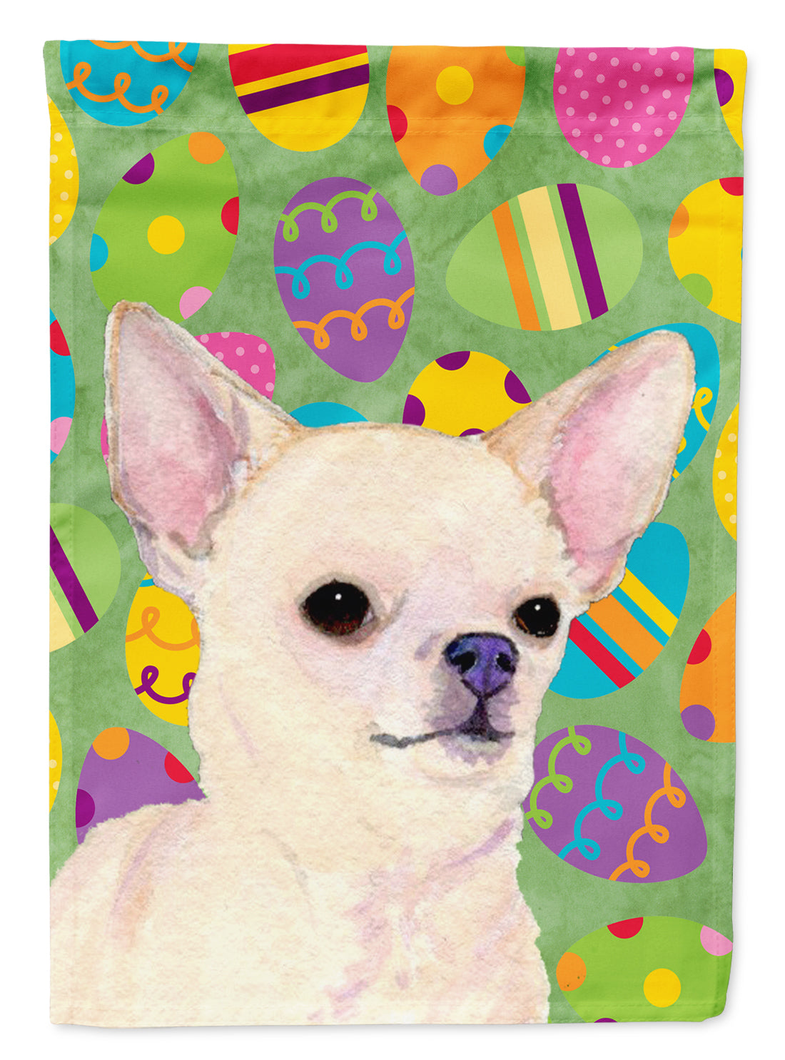 Chihuahua Easter Eggtravaganza House Flag 28x40 Porch Sleeve Pole Decorative Outside Yard Banner Artwork Wall Hanging, Polyester