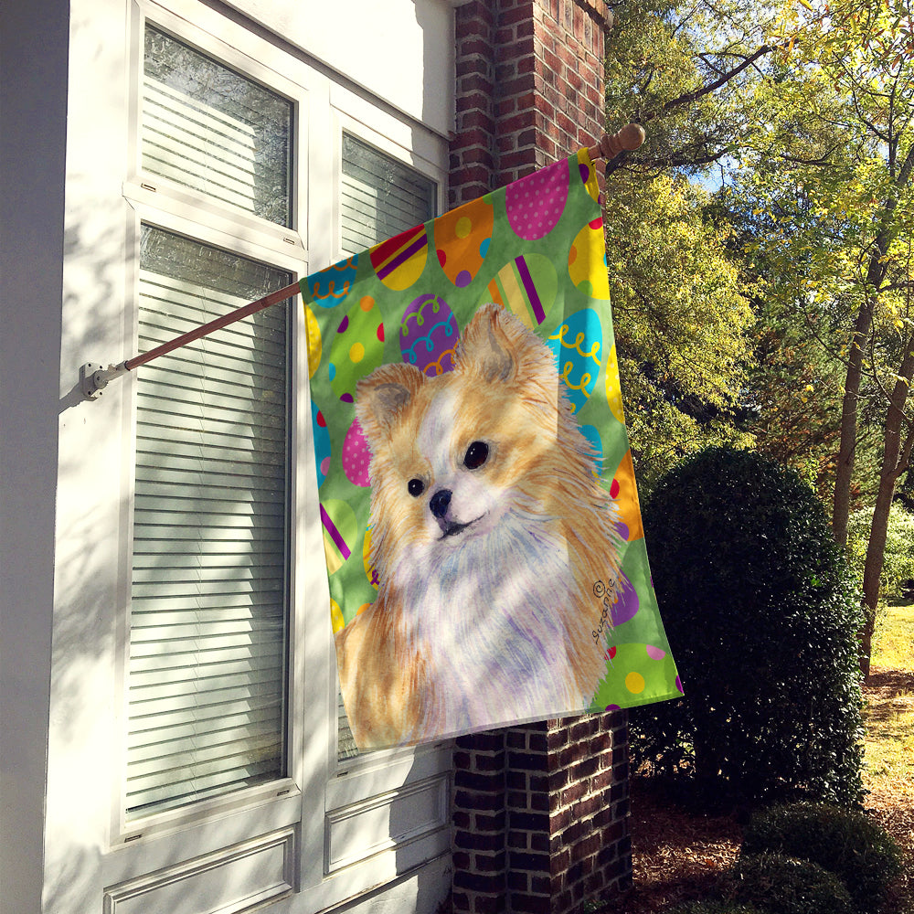 Chihuahua Easter Eggtravaganza House Flag 28x40 Porch Sleeve Pole Decorative Outside Yard Banner Artwork Wall Hanging, Polyester