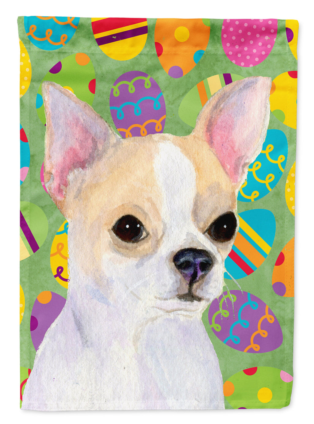 Chihuahua Easter Eggtravaganza House Flag 28x40 Porch Sleeve Pole Decorative Outside Yard Banner Artwork Wall Hanging, Polyester