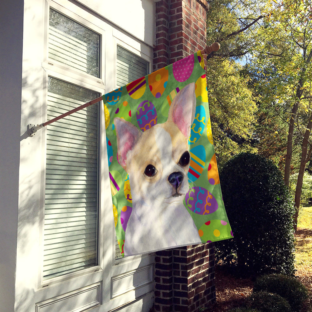Chihuahua Easter Eggtravaganza House Flag 28x40 Porch Sleeve Pole Decorative Outside Yard Banner Artwork Wall Hanging, Polyester