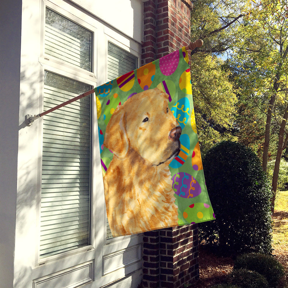 Golden Retriever Easter Eggtravaganza House Flag 28x40 Porch Sleeve Pole Decorative Outside Yard Banner Artwork Wall Hanging, Polyester