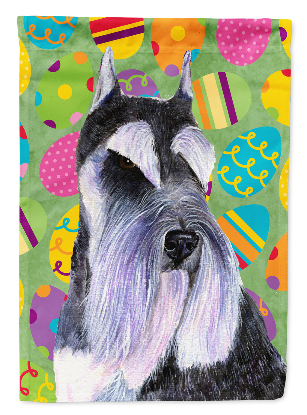 Schnauzer Easter Eggtravaganza House Flag 28x40 Porch Sleeve Pole Decorative Outside Yard Banner Artwork Wall Hanging, Polyester
