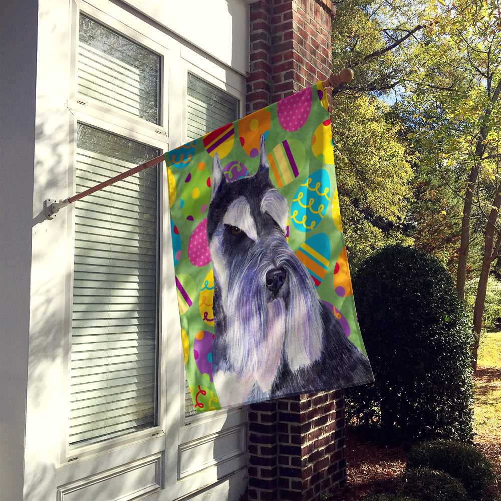 Schnauzer Easter Eggtravaganza House Flag 28x40 Porch Sleeve Pole Decorative Outside Yard Banner Artwork Wall Hanging, Polyester