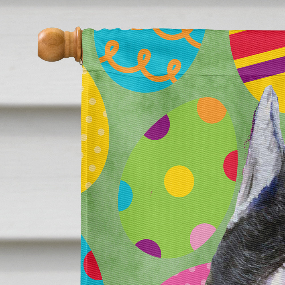 Schnauzer Easter Eggtravaganza House Flag 28x40 Porch Sleeve Pole Decorative Outside Yard Banner Artwork Wall Hanging, Polyester