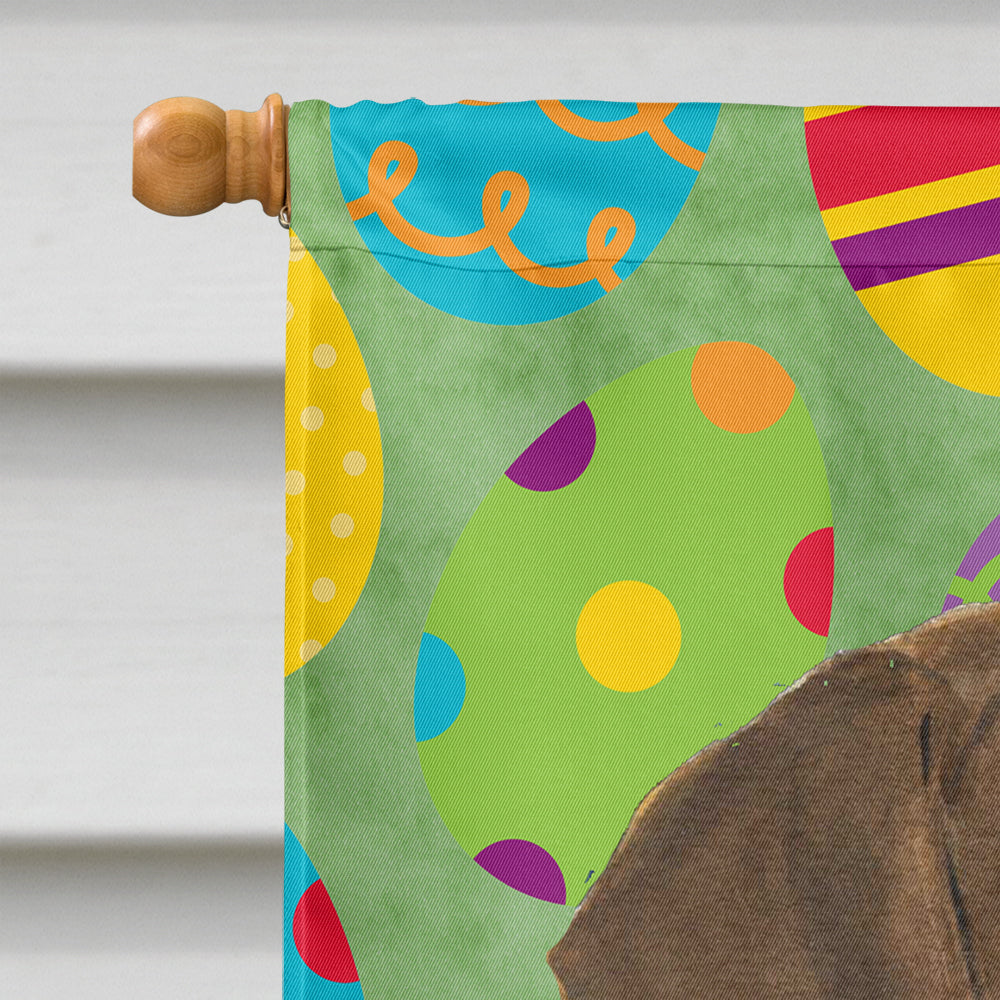 Doberman Easter Eggtravaganza House Flag 28x40 Porch Sleeve Pole Decorative Outside Yard Banner Artwork Wall Hanging, Polyester
