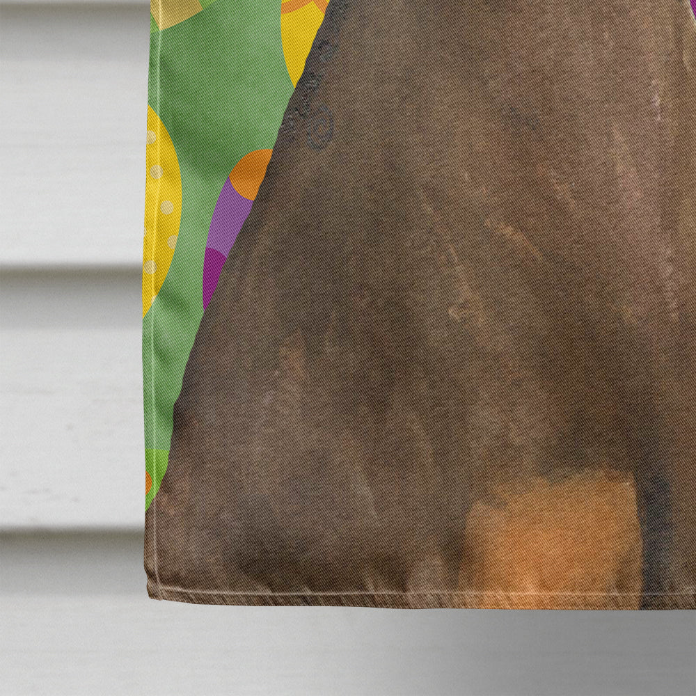 Doberman Easter Eggtravaganza House Flag 28x40 Porch Sleeve Pole Decorative Outside Yard Banner Artwork Wall Hanging, Polyester