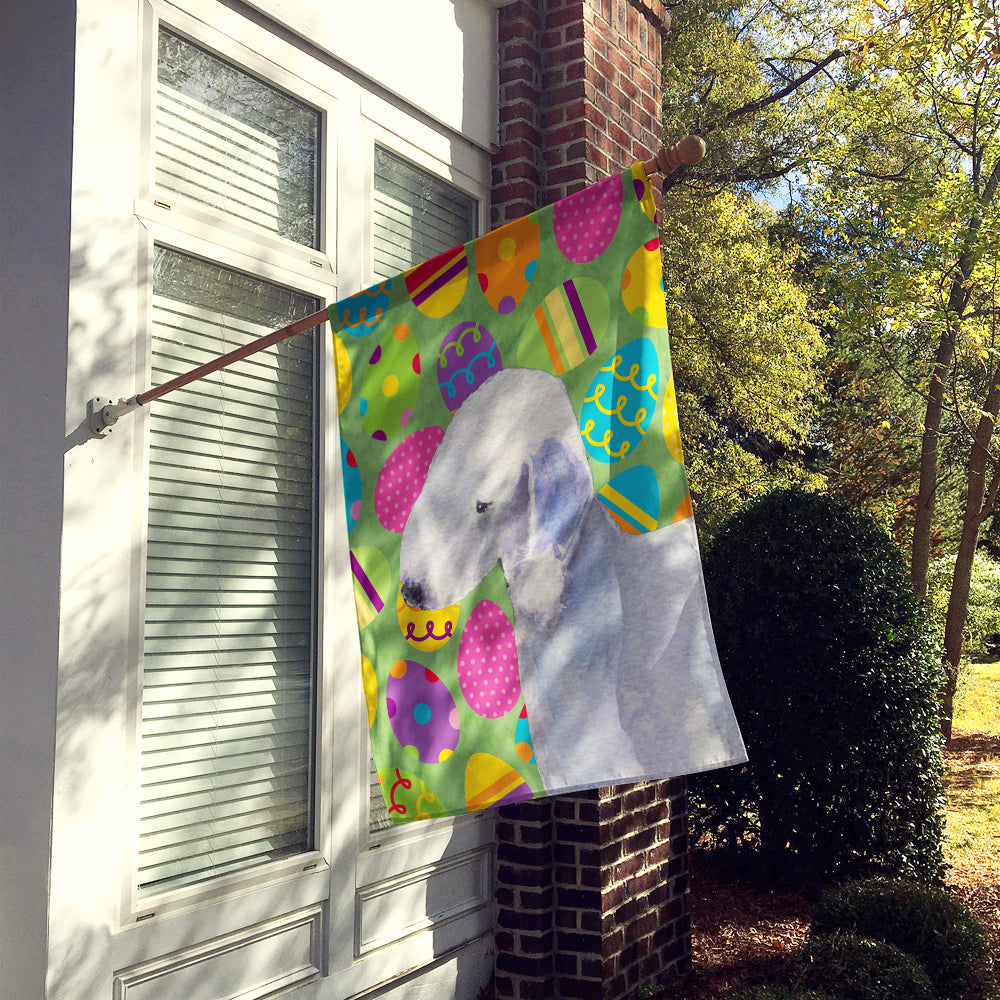 Bedlington Terrier Easter Eggtravaganza House Flag 28x40 Porch Sleeve Pole Decorative Outside Yard Banner Artwork Wall Hanging, Polyester