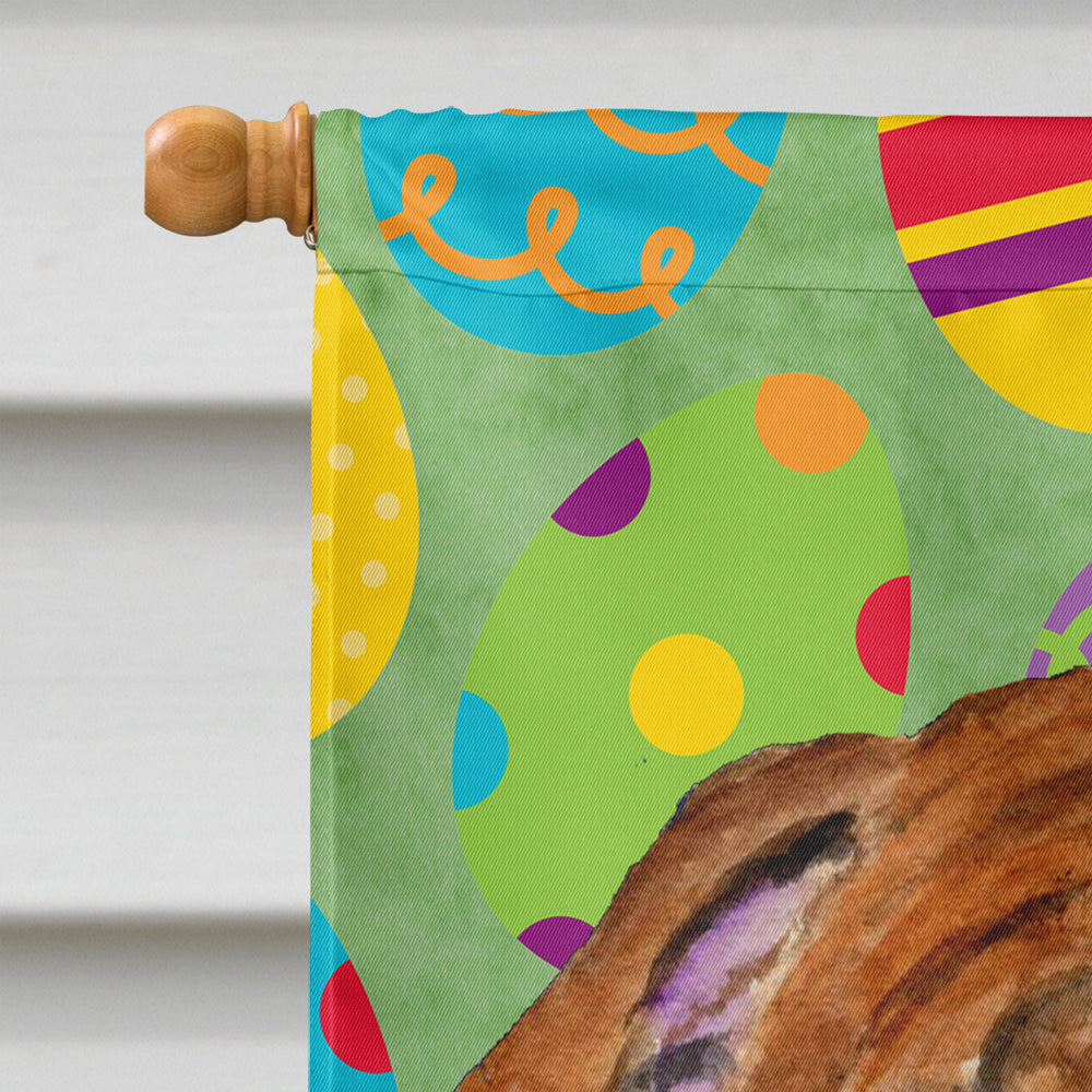 Bulldog English Easter Eggtravaganza House Flag 28x40 Porch Sleeve Pole Decorative Outside Yard Banner Artwork Wall Hanging, Polyester