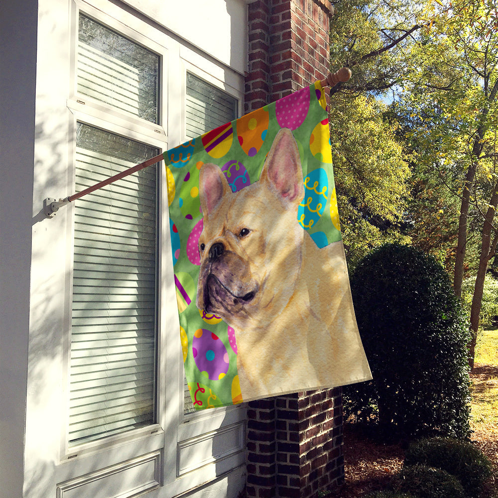 French Bulldog Easter Eggtravaganza House Flag 28x40 Porch Sleeve Pole Decorative Outside Yard Banner Artwork Wall Hanging, Polyester