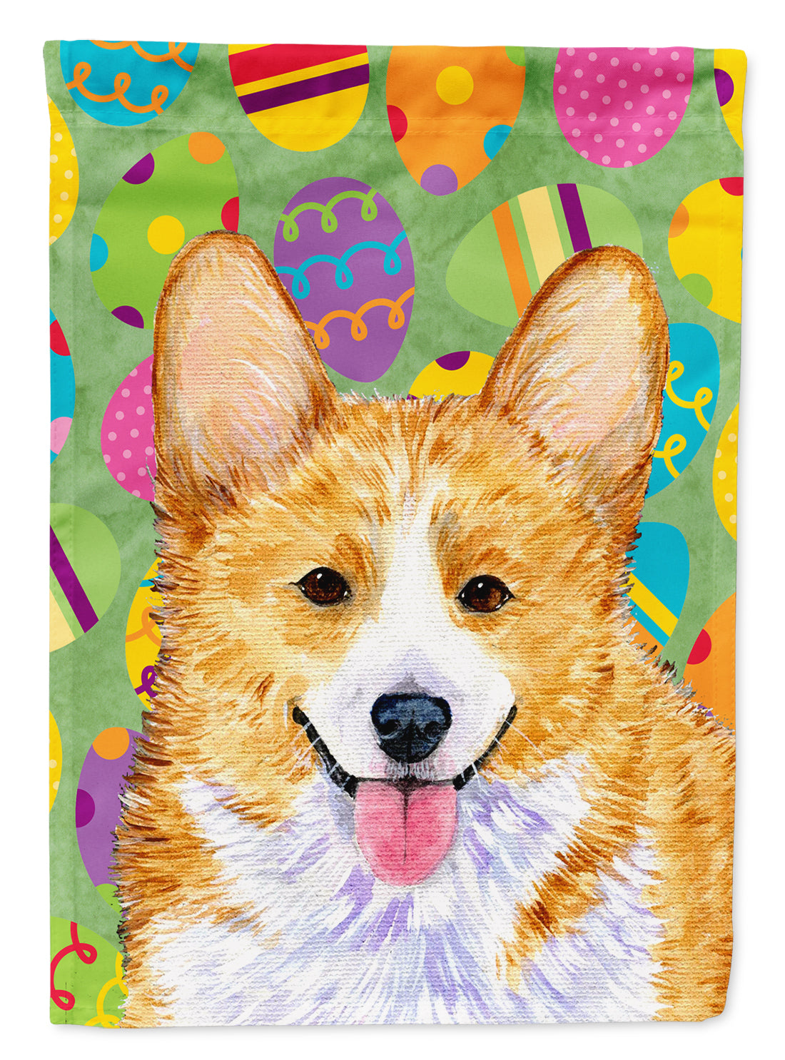 Corgi Easter Eggtravaganza House Flag 28x40 Porch Sleeve Pole Decorative Outside Yard Banner Artwork Wall Hanging, Polyester