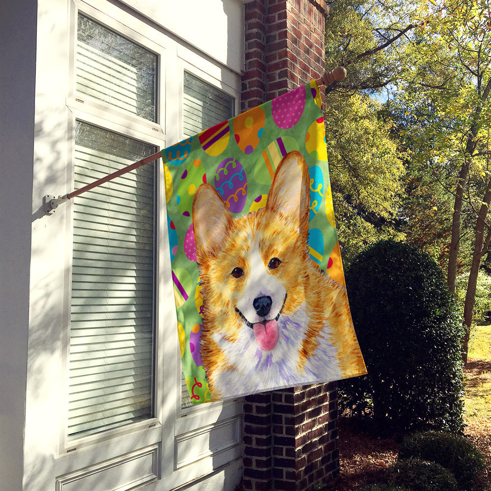 Corgi Easter Eggtravaganza House Flag 28x40 Porch Sleeve Pole Decorative Outside Yard Banner Artwork Wall Hanging, Polyester