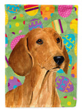 Dachshund Easter Eggtravaganza House Flag 28x40 Porch Sleeve Pole Decorative Outside Yard Banner Artwork Wall Hanging, Polyester