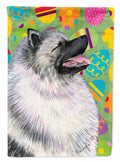 Keeshond Easter Eggtravaganza House Flag 28x40 Porch Sleeve Pole Decorative Outside Yard Banner Artwork Wall Hanging, Polyester