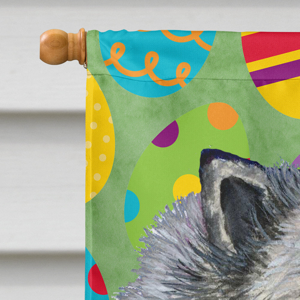 Keeshond Easter Eggtravaganza House Flag 28x40 Porch Sleeve Pole Decorative Outside Yard Banner Artwork Wall Hanging, Polyester