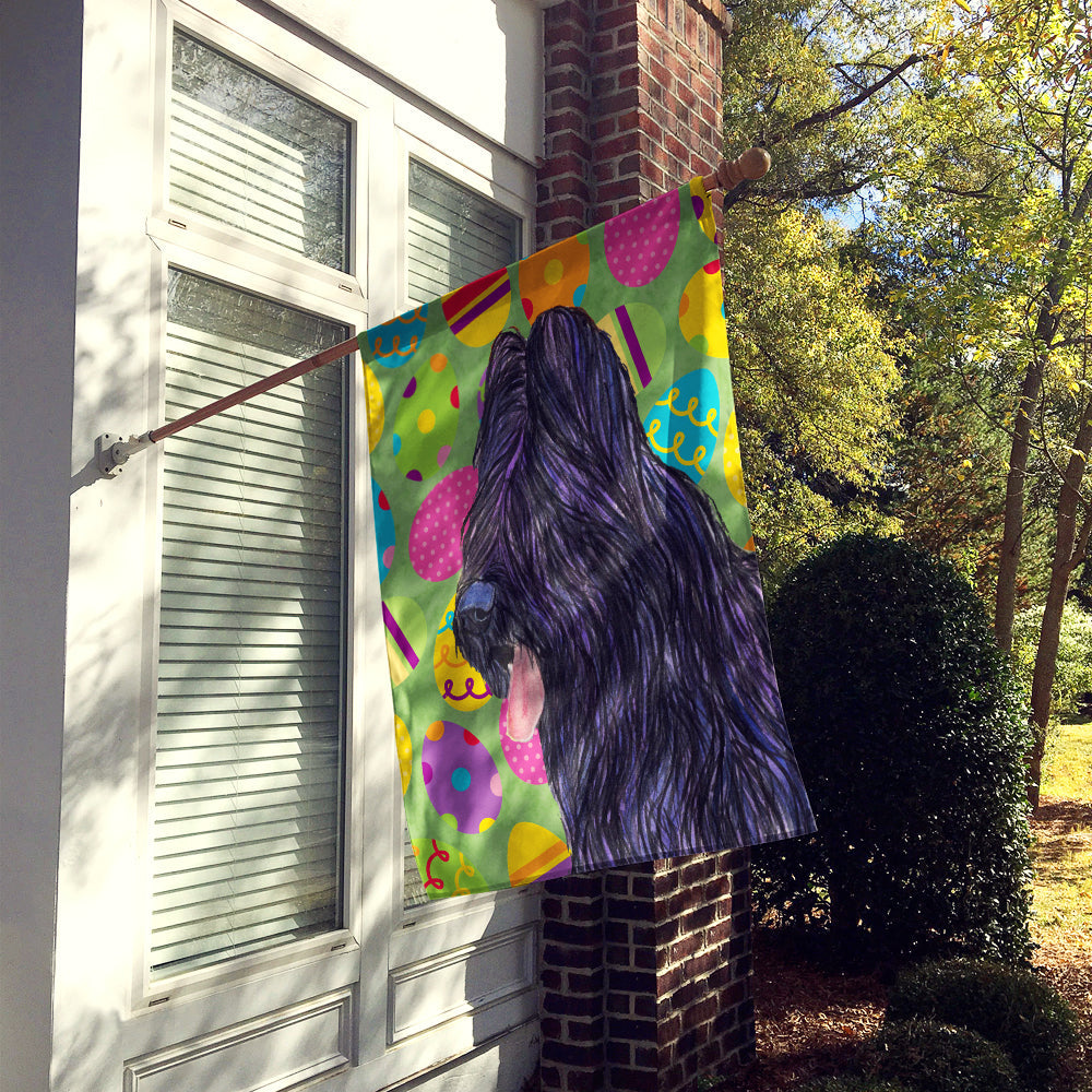 Briard Easter Eggtravaganza House Flag 28x40 Porch Sleeve Pole Decorative Outside Yard Banner Artwork Wall Hanging, Polyester