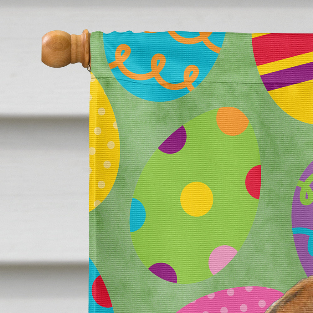 Bulldog English Easter Eggtravaganza House Flag 28x40 Porch Sleeve Pole Decorative Outside Yard Banner Artwork Wall Hanging, Polyester