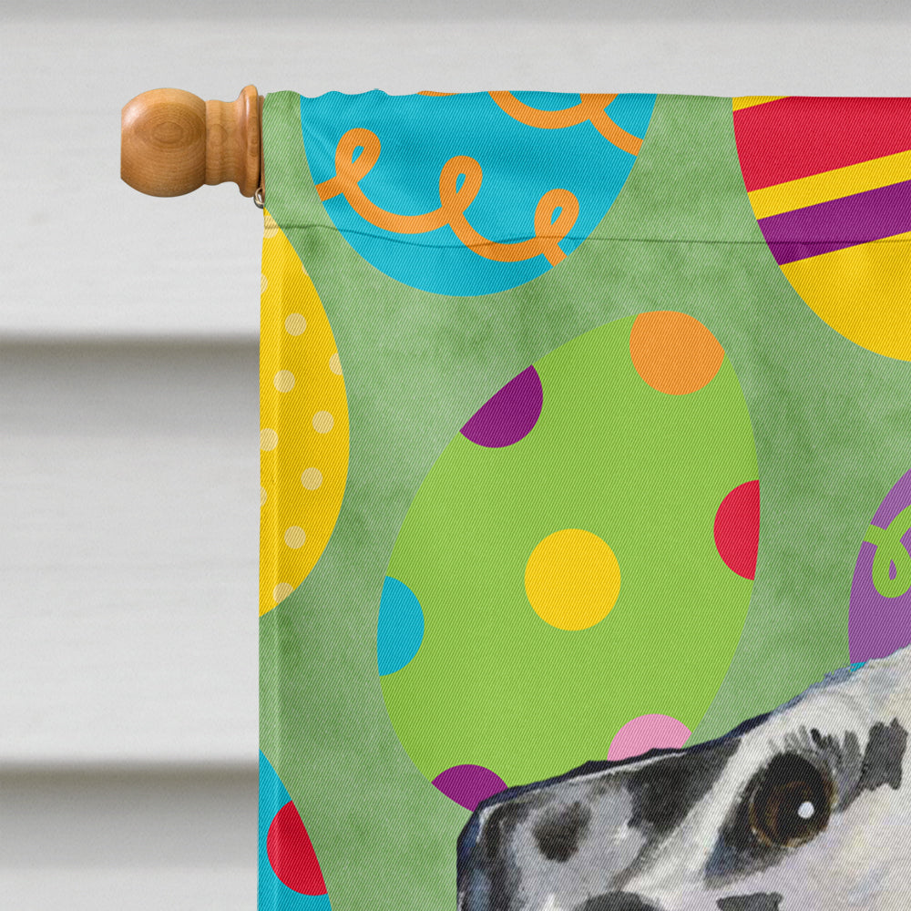 Dalmatian Easter Eggtravaganza House Flag 28x40 Porch Sleeve Pole Decorative Outside Yard Banner Artwork Wall Hanging, Polyester