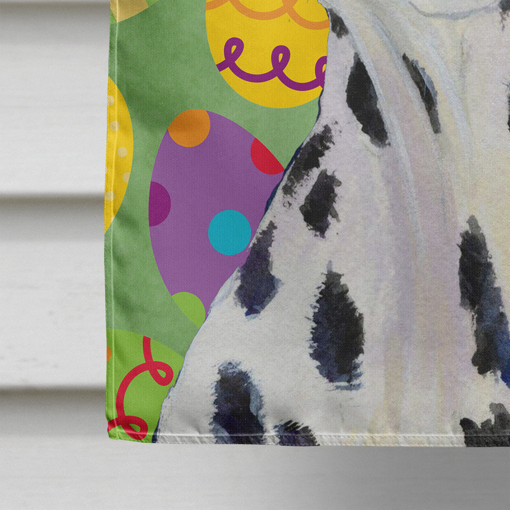 Dalmatian Easter Eggtravaganza House Flag 28x40 Porch Sleeve Pole Decorative Outside Yard Banner Artwork Wall Hanging, Polyester