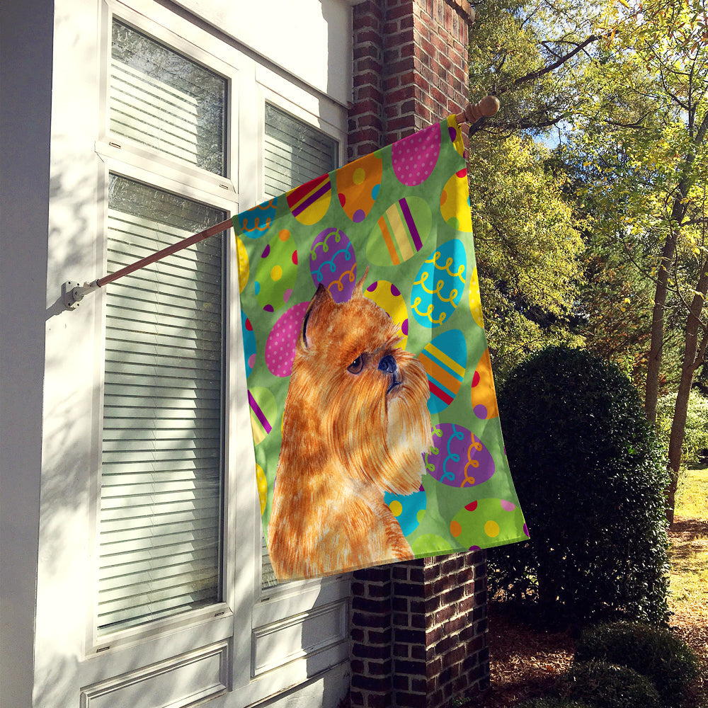 Brussels Griffon Easter Eggtravaganza House Flag 28x40 Porch Sleeve Pole Decorative Outside Yard Banner Artwork Wall Hanging, Polyester