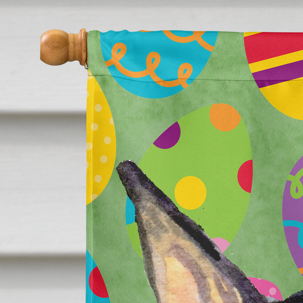 Doberman Easter Eggtravaganza House Flag 28x40 Porch Sleeve Pole Decorative Outside Yard Banner Artwork Wall Hanging, Polyester