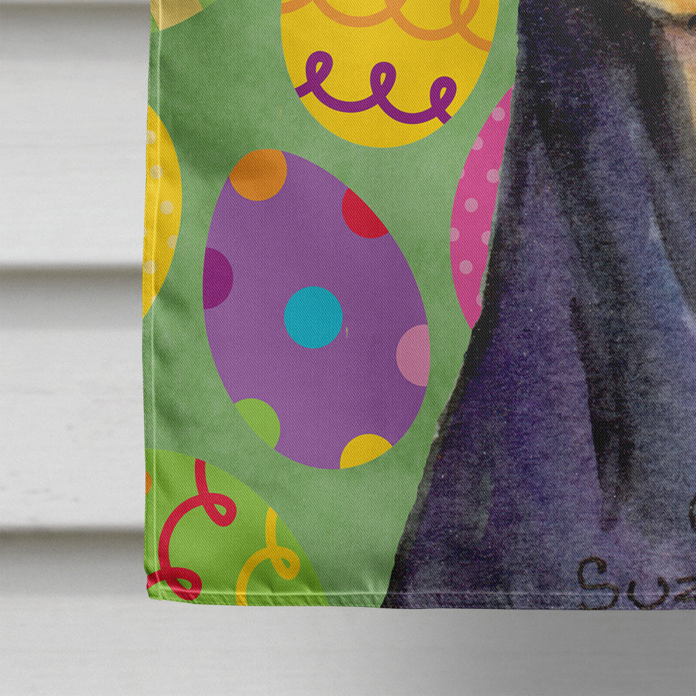 Doberman Easter Eggtravaganza House Flag 28x40 Porch Sleeve Pole Decorative Outside Yard Banner Artwork Wall Hanging, Polyester