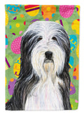 Bearded Collie Easter Eggtravaganza House Flag 28x40 Porch Sleeve Pole Decorative Outside Yard Banner Artwork Wall Hanging, Polyester
