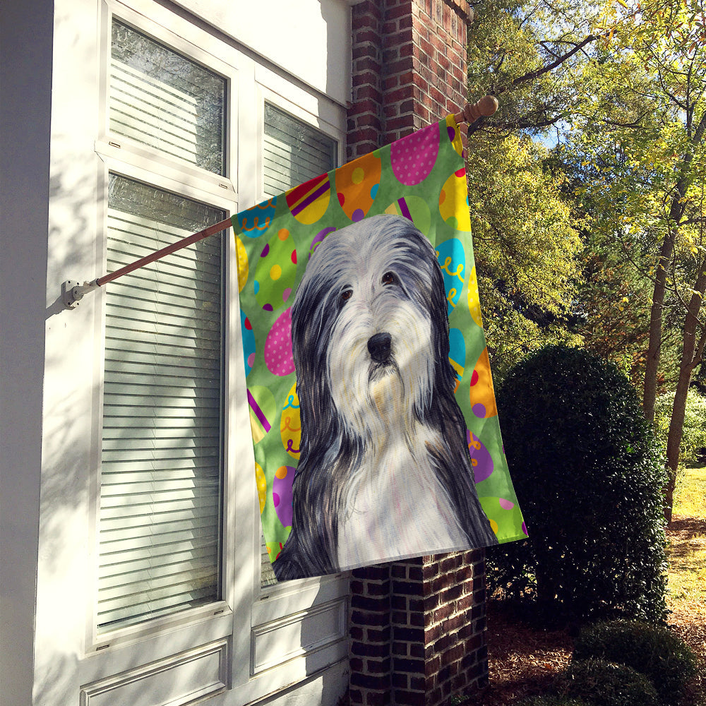 Bearded Collie Easter Eggtravaganza House Flag 28x40 Porch Sleeve Pole Decorative Outside Yard Banner Artwork Wall Hanging, Polyester