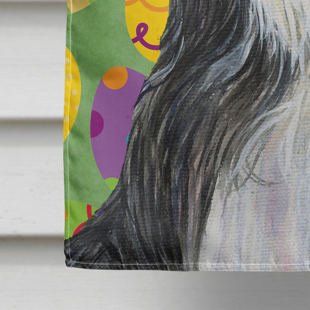 Bearded Collie Easter Eggtravaganza House Flag 28x40 Porch Sleeve Pole Decorative Outside Yard Banner Artwork Wall Hanging, Polyester