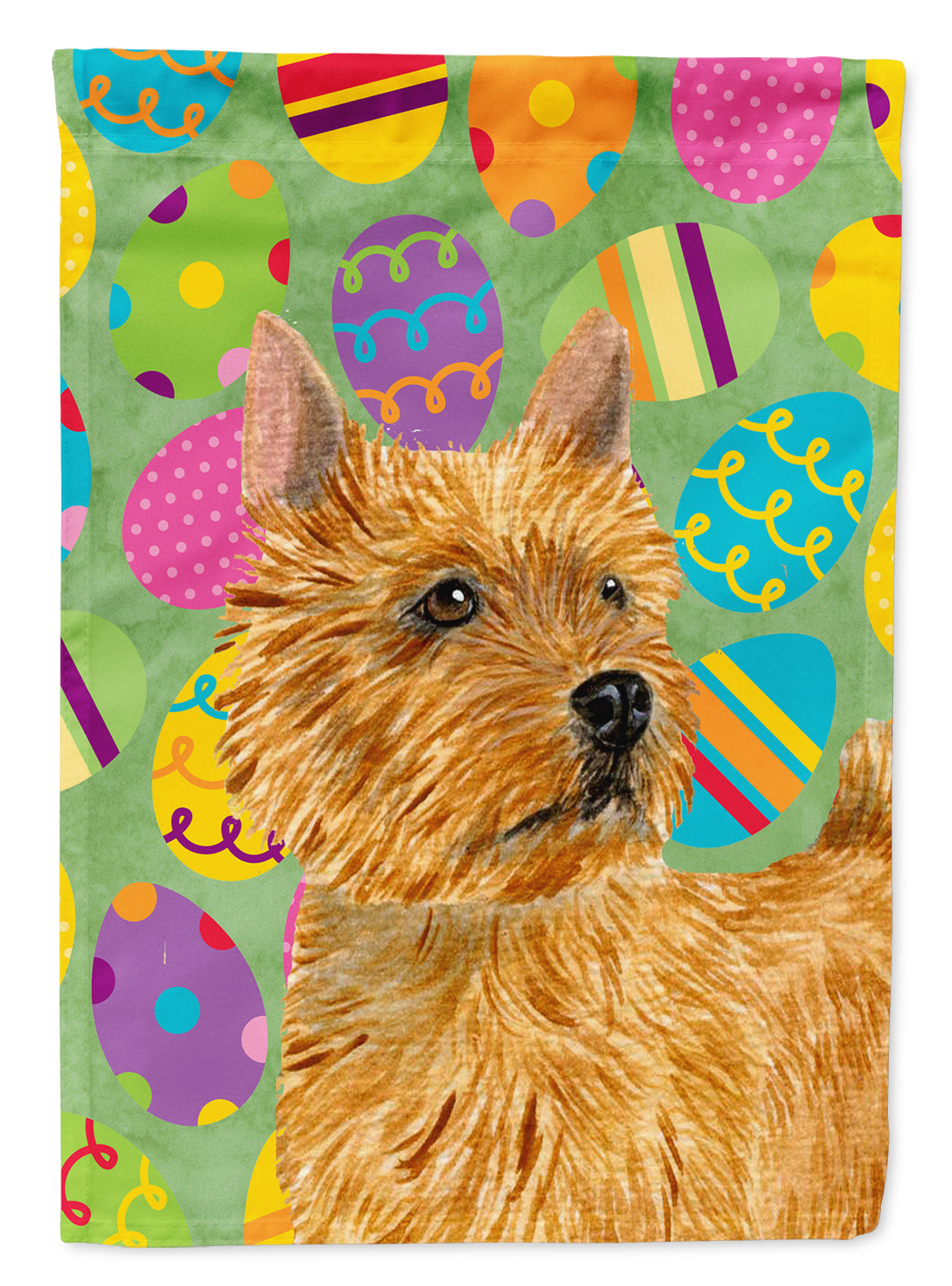 Norwich Terrier Easter Eggtravaganza House Flag 28x40 Porch Sleeve Pole Decorative Outside Yard Banner Artwork Wall Hanging, Polyester