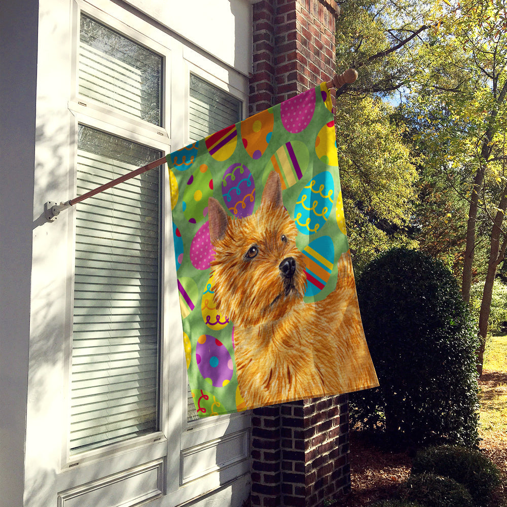 Norwich Terrier Easter Eggtravaganza House Flag 28x40 Porch Sleeve Pole Decorative Outside Yard Banner Artwork Wall Hanging, Polyester