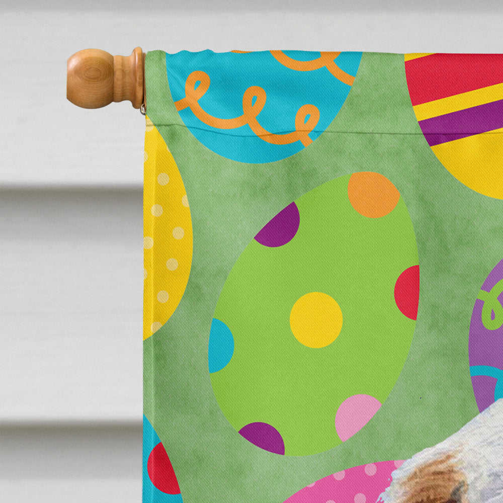 Clumber Spaniel Easter Eggtravaganza House Flag 28x40 Porch Sleeve Pole Decorative Outside Yard Banner Artwork Wall Hanging, Polyester
