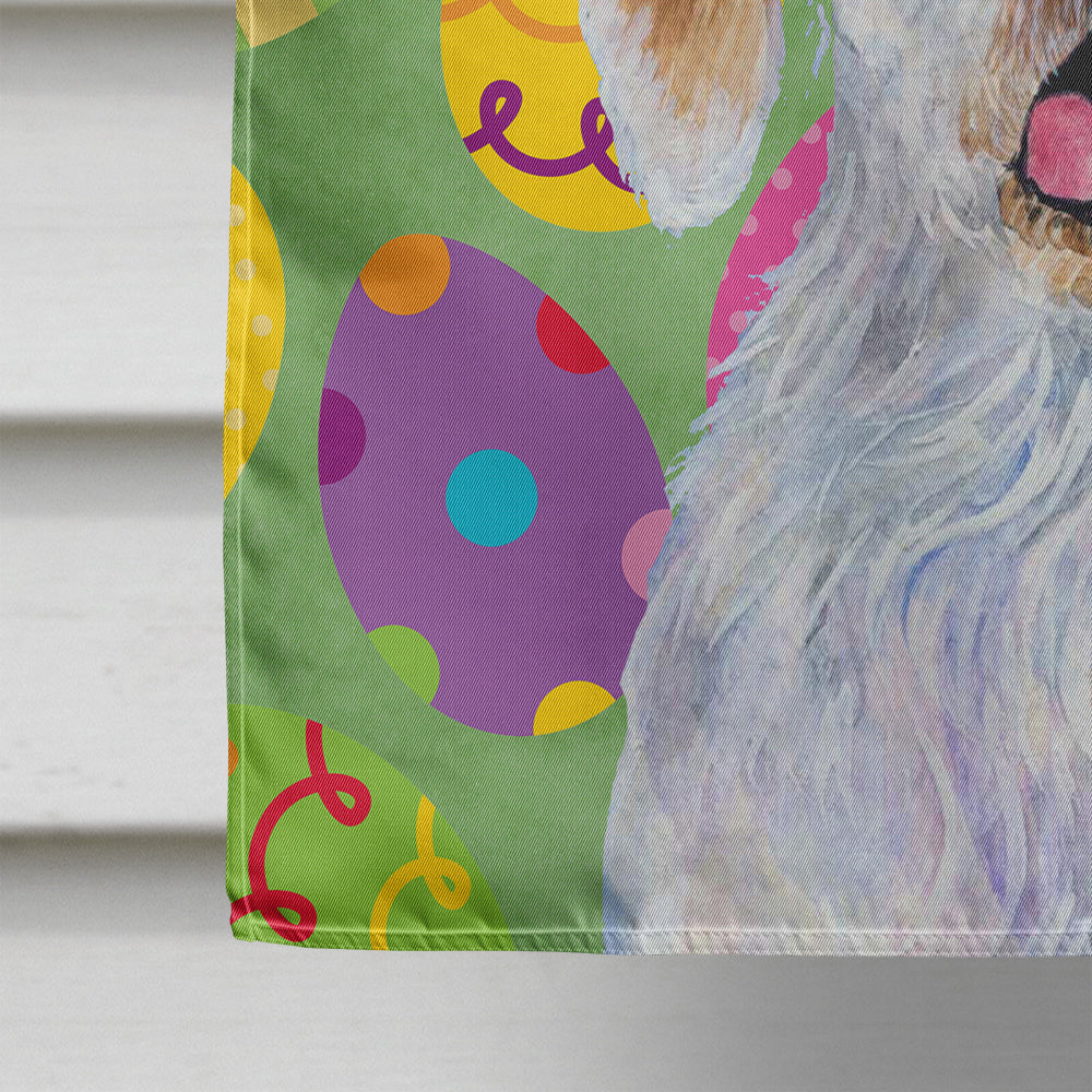 Clumber Spaniel Easter Eggtravaganza House Flag 28x40 Porch Sleeve Pole Decorative Outside Yard Banner Artwork Wall Hanging, Polyester