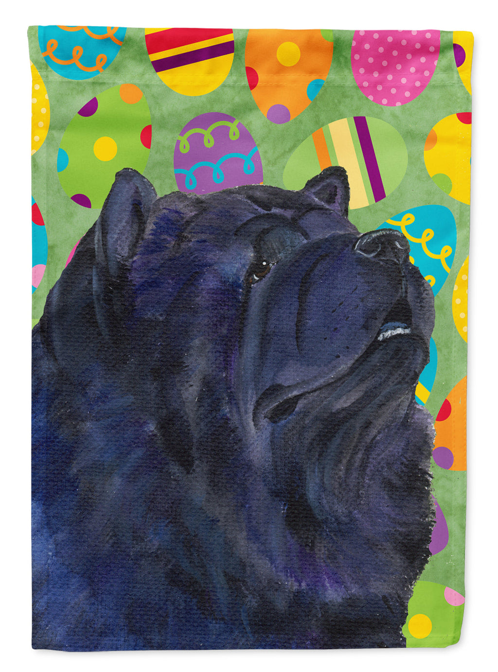 Chow Chow Easter Eggtravaganza House Flag 28x40 Porch Sleeve Pole Decorative Outside Yard Banner Artwork Wall Hanging, Polyester