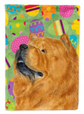 Chow Chow Easter Eggtravaganza House Flag 28x40 Porch Sleeve Pole Decorative Outside Yard Banner Artwork Wall Hanging, Polyester