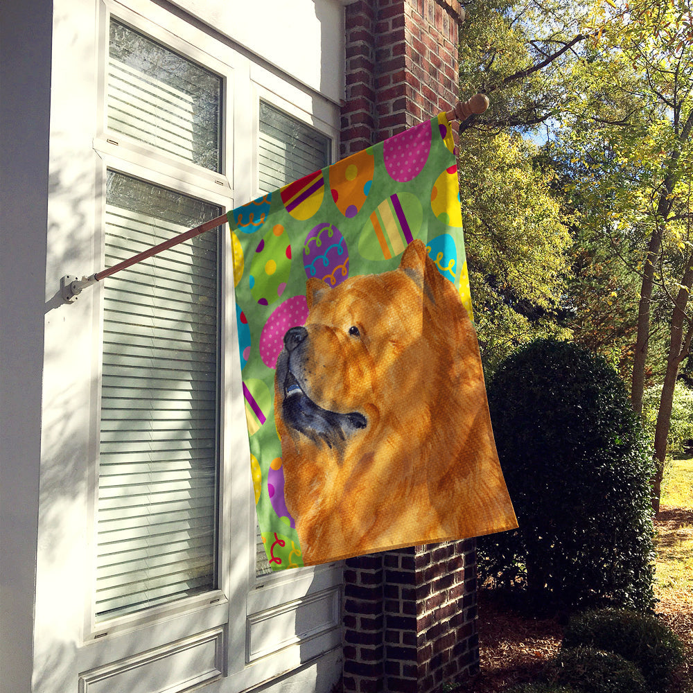 Chow Chow Easter Eggtravaganza House Flag 28x40 Porch Sleeve Pole Decorative Outside Yard Banner Artwork Wall Hanging, Polyester