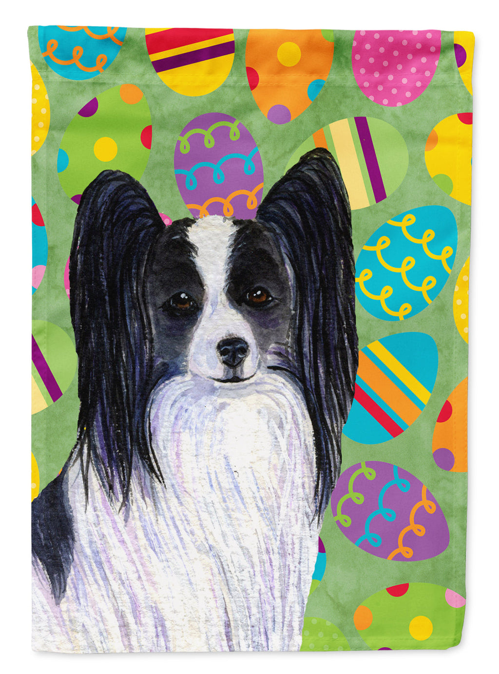Papillon Easter Eggtravaganza House Flag 28x40 Porch Sleeve Pole Decorative Outside Yard Banner Artwork Wall Hanging, Polyester