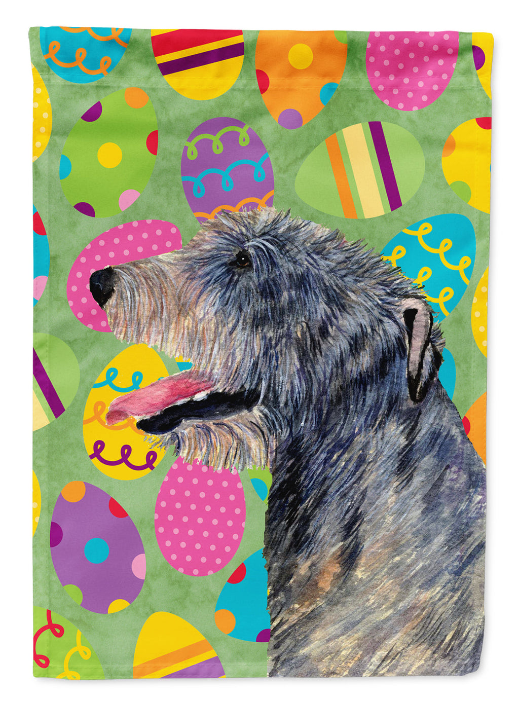 Irish Wolfhound Easter Eggtravaganza House Flag 28x40 Porch Sleeve Pole Decorative Outside Yard Banner Artwork Wall Hanging, Polyester