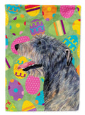Irish Wolfhound Easter Eggtravaganza House Flag 28x40 Porch Sleeve Pole Decorative Outside Yard Banner Artwork Wall Hanging, Polyester