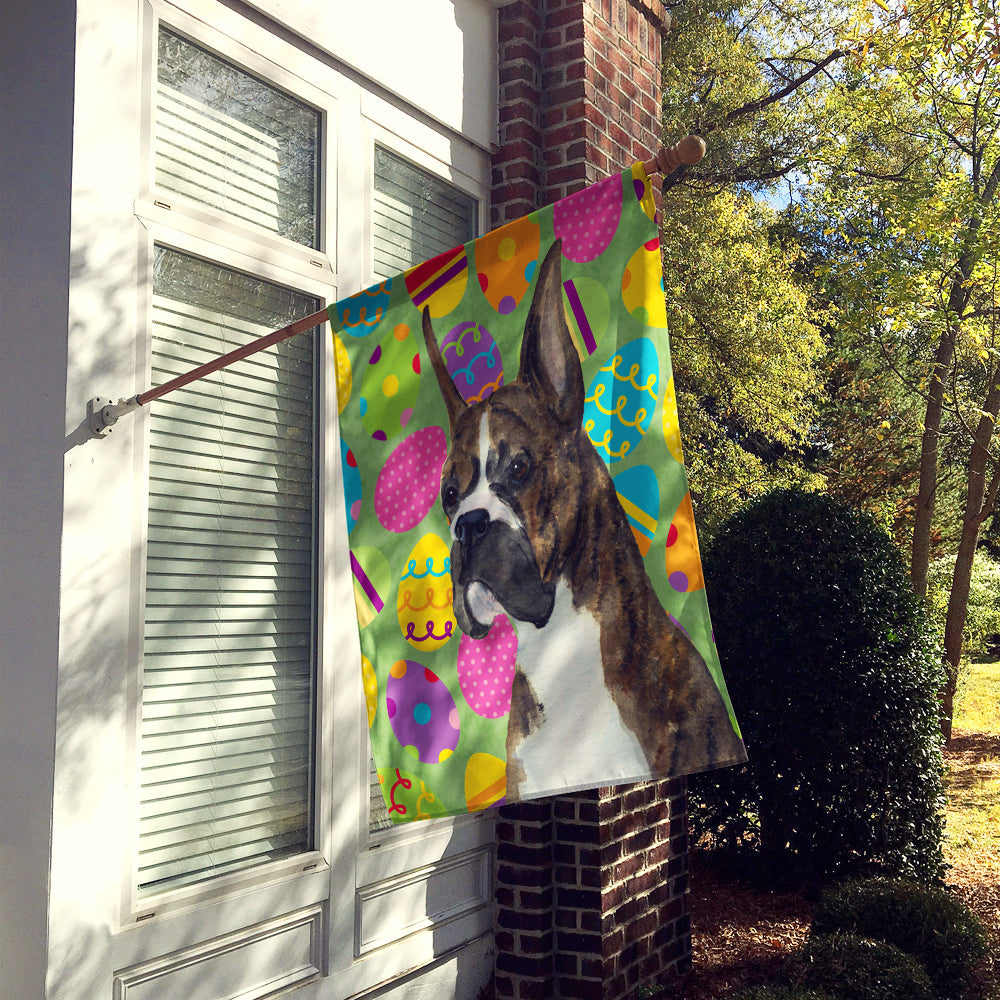 Boxer Easter Eggtravaganza House Flag 28x40 Porch Sleeve Pole Decorative Outside Yard Banner Artwork Wall Hanging, Polyester