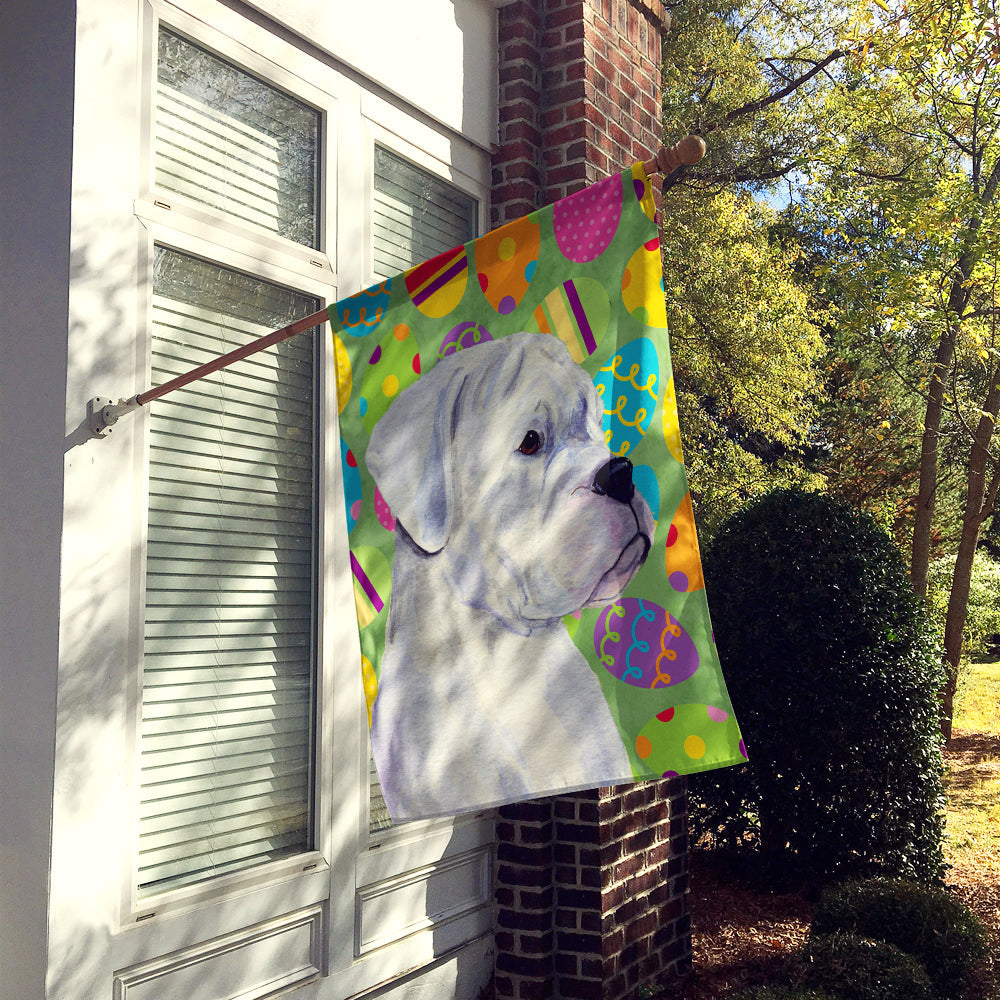 Boxer Easter Eggtravaganza House Flag 28x40 Porch Sleeve Pole Decorative Outside Yard Banner Artwork Wall Hanging, Polyester